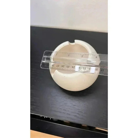 Vintage‎ Ivory Orange Circle Vase Bowl - Picture 9 of 12